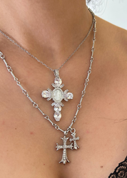 Double Pendant Heart Cross Set - vergoldet (Vorbestellung)