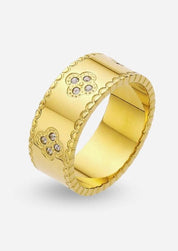 Clover Band Ring - Titanstahl