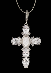 Diamond Cross Necklace - Edelstahl gold/silber